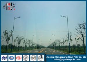 Quality Zinc Coated Single Arm Octagonal Steel Tubular Commercial Light Poles For Highway Lighting wholesale