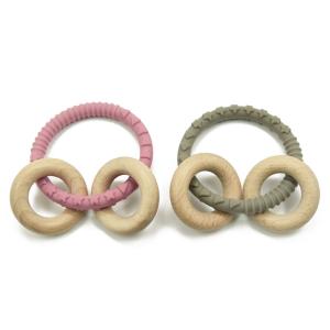 Quality Heart Braceletr Chewable Silicone Wood Teether Teether For Kids wholesale