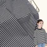 Cotton Striped Sweater Knit Fabric , 200cm Winter Striped French Terry