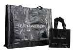Durable PP Woven Shopping Bags Reusable water proof recycle Black color
