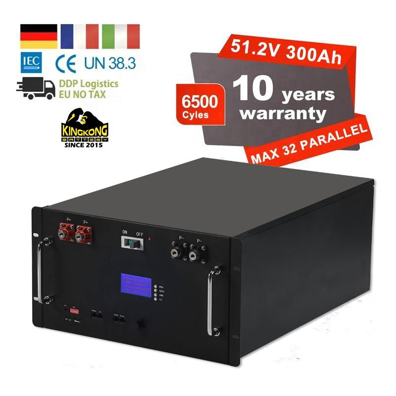OEM 51.2V 15Kwh Solar Inverter LFP4 LiFePO4 Battery Pack 48V 300Ah for Parallel Max 32 Parallel