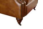 Vintage High Back Brown Leather Recliner Chair High Density Foam / Sponge