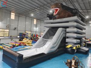 Quality New Design Inflatable Bounce Castle With Slide Commercial Dinosaur Theme wholesale