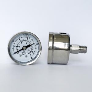 Quality 11 Bar 1.5 Inch Oil Pressure Gauge Treble Scale Manometer Axial Mount Fluid Filled wholesale
