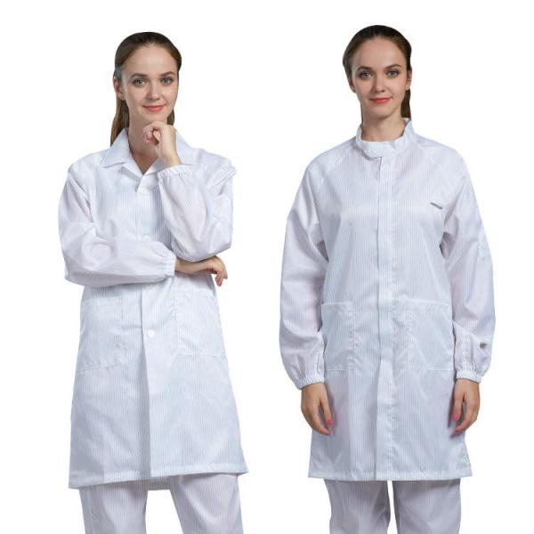 Cheap OEM Unisex Polyester Anti Static Gown Esd Smock Uniform For Cleanroom for sale