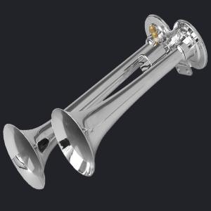 Quality Dual Trumpet Chrome Air Horn raised base (HS-1012) wholesale