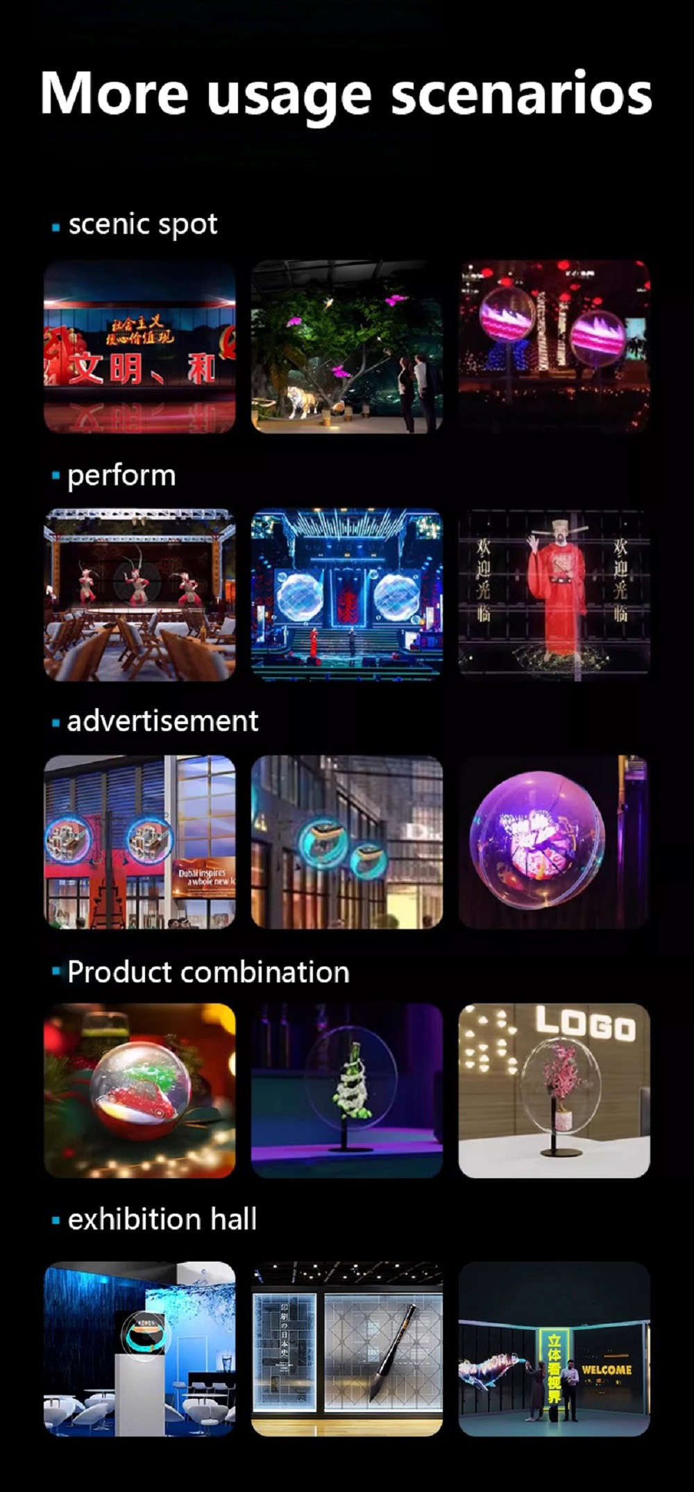 65cm 768LED Halloween Hologram Display Fan Projector 4K 3D Hologram Projector with Holograma App Festive Displays
