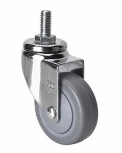 Quality Grey Color Chrome Plated 3&quot; 70kg Threaded Swivel TPE Caster 3733-57 for Caster Longevity wholesale