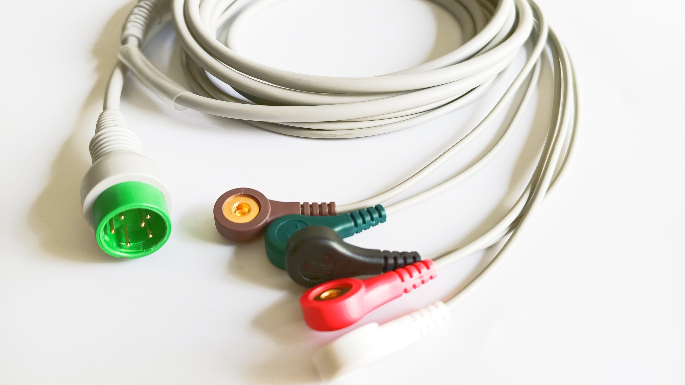 Hwatime 6pin AHA 3.5m TPU ECG Cable Snap For Monitor