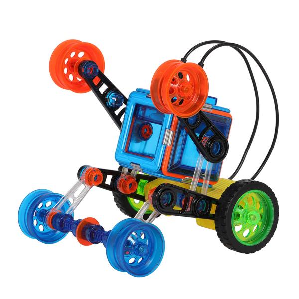 Smooth Plastic DIY Remote Control Magnetic Blocks Car Assisted Vehicle Childrens