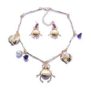 Quality Rose Gold Plated Fashion Jewelry Set Women Necklace with Earrings wholesale