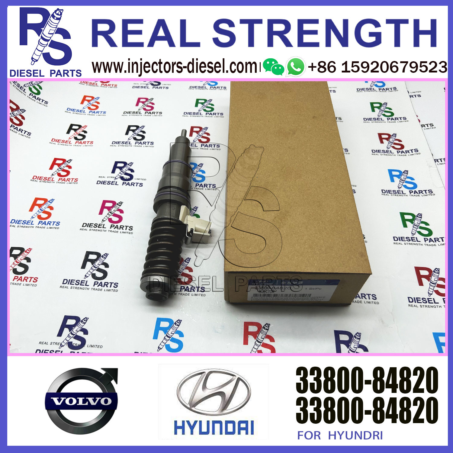 Diesel Injector 33800 84820 33800-84820 3380084820 21306407 BEBE4D19002 For Hyundai D6CC Engine
