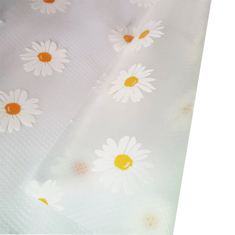 Durable Kitchen Cabinet Liner Fridge Liners and Mats with Small Chrysanthemum Pattern