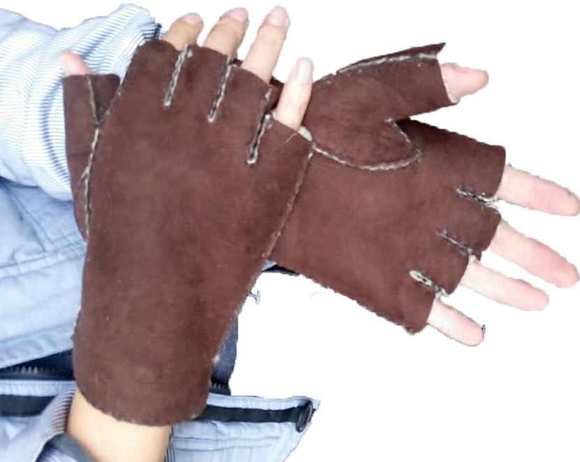 Double Face Leather Fashion Gloves , Touch Screen Cute Women'S Mitten Gloves