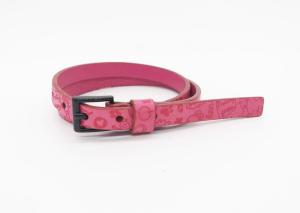 Quality PU Embossing Kids Dress Belt , Black Buckle Girls Waist Belt 95 - 100cm Length wholesale