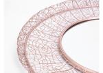 Modern Home Decor Round Mirrored Wall Art Rose Gold Hollowed-out Metal Frame