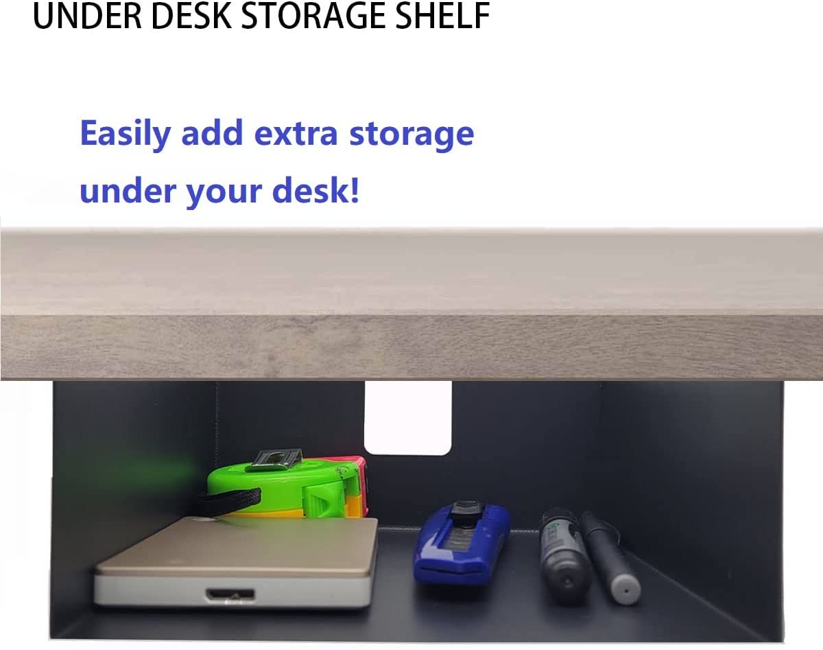 Under Desk Storage Shelf Width 7" x Depth 8" x Height 3" Good Organizer For Adjustable Stand Up Desk
