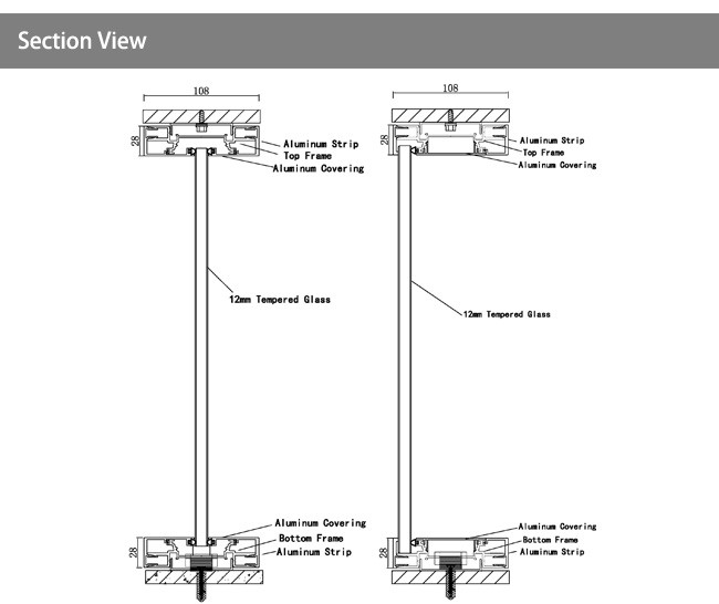 Single Glazed Demountable Glass Partition System Single Layer Laminated Glass Partition