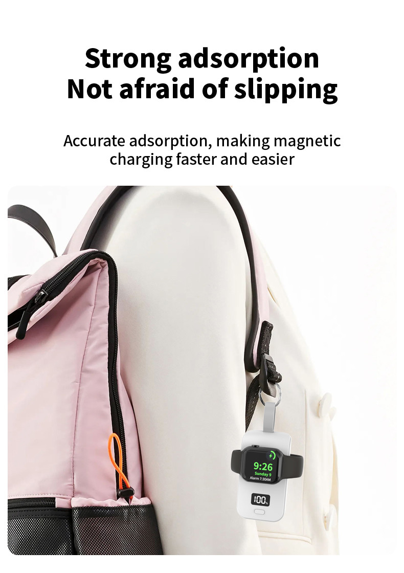 2500mAh Power Bank Portable Wireless Watch Charger With Digital Display