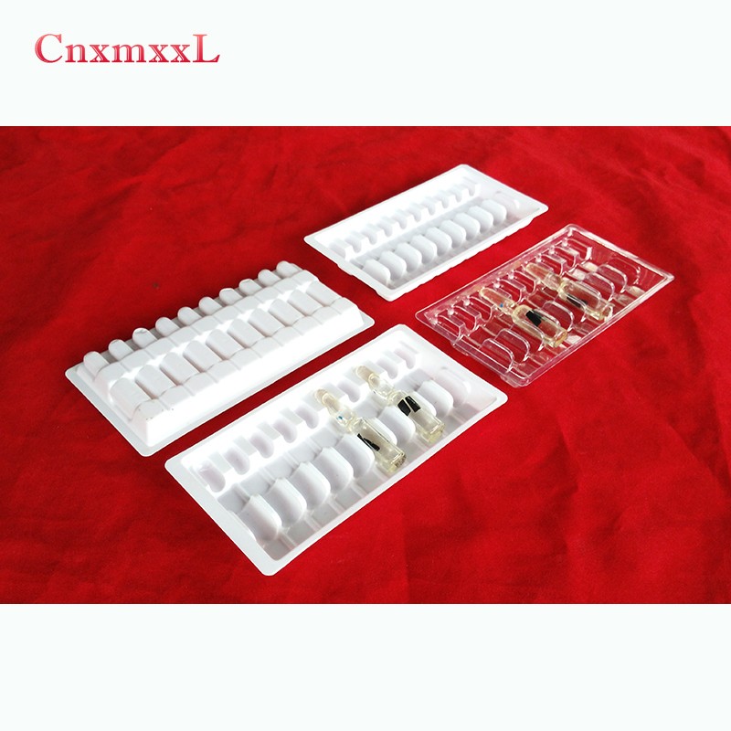 Vacuum Formed 0.2mm Thick Vial Blister Packaging Rectangular Clear Blister Tray