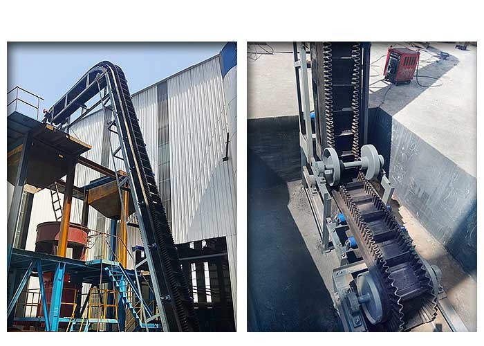 Corrugated Rubber Cleat Sidewall Belt Conveyor 30-90 Degree Slop With OEM Service