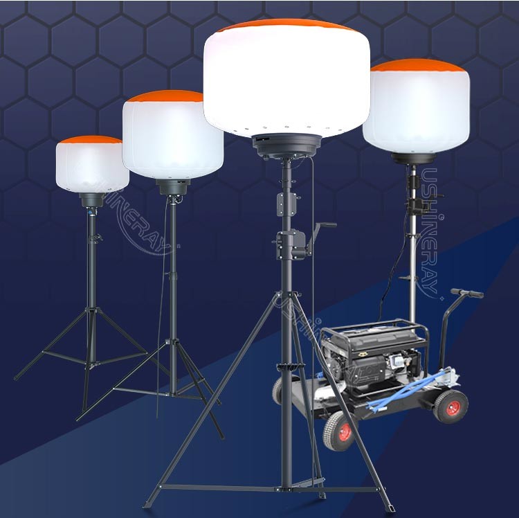Manual Lift Hand Crank Tripod Light Tower 320W Outdoor Balloon Lights For Advertising