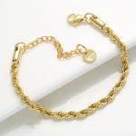 WomenTwisted Gold Chain Bracelet Gold Plated Stainless Steel Bracelet