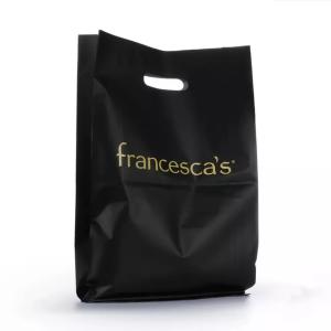 Quality 5 KG Shopping Printed Black Plastic Die Cut Handle Bag wholesale