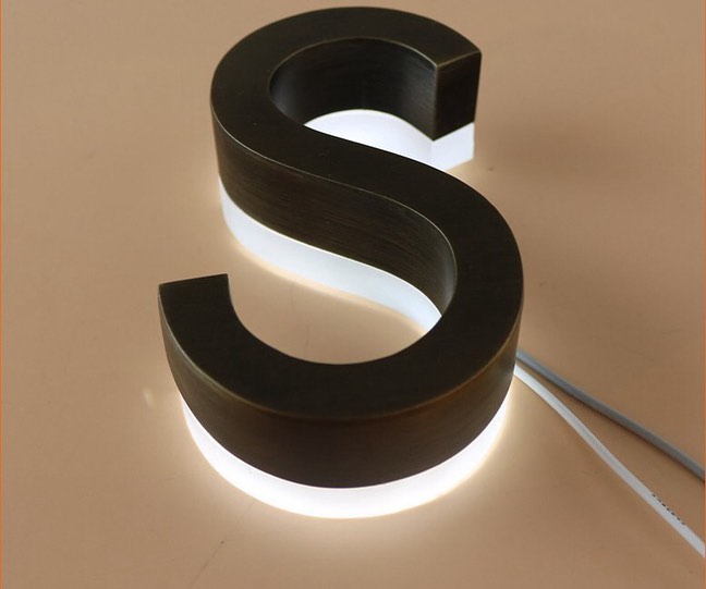 Custom Metal Logo Sign Stainless Steel Backlit Outdoor Illuminated Advertising Letter