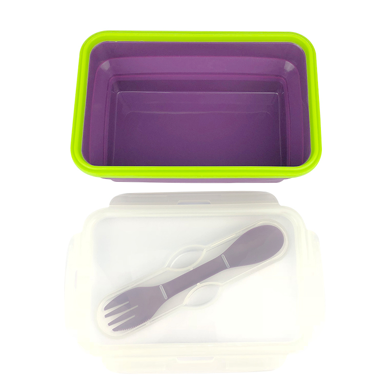 Squish Easy to Clean Insulated, BPA-Free Lunch Collapsible Container Set with Spoon & Fork - No more cluttered container cabinet