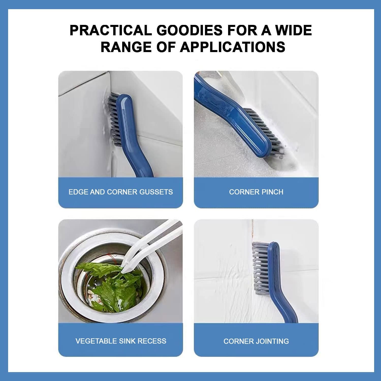 Factory Price Custom Patent Design 2 In 1 Multipurpose Crevice Cleaning Brush