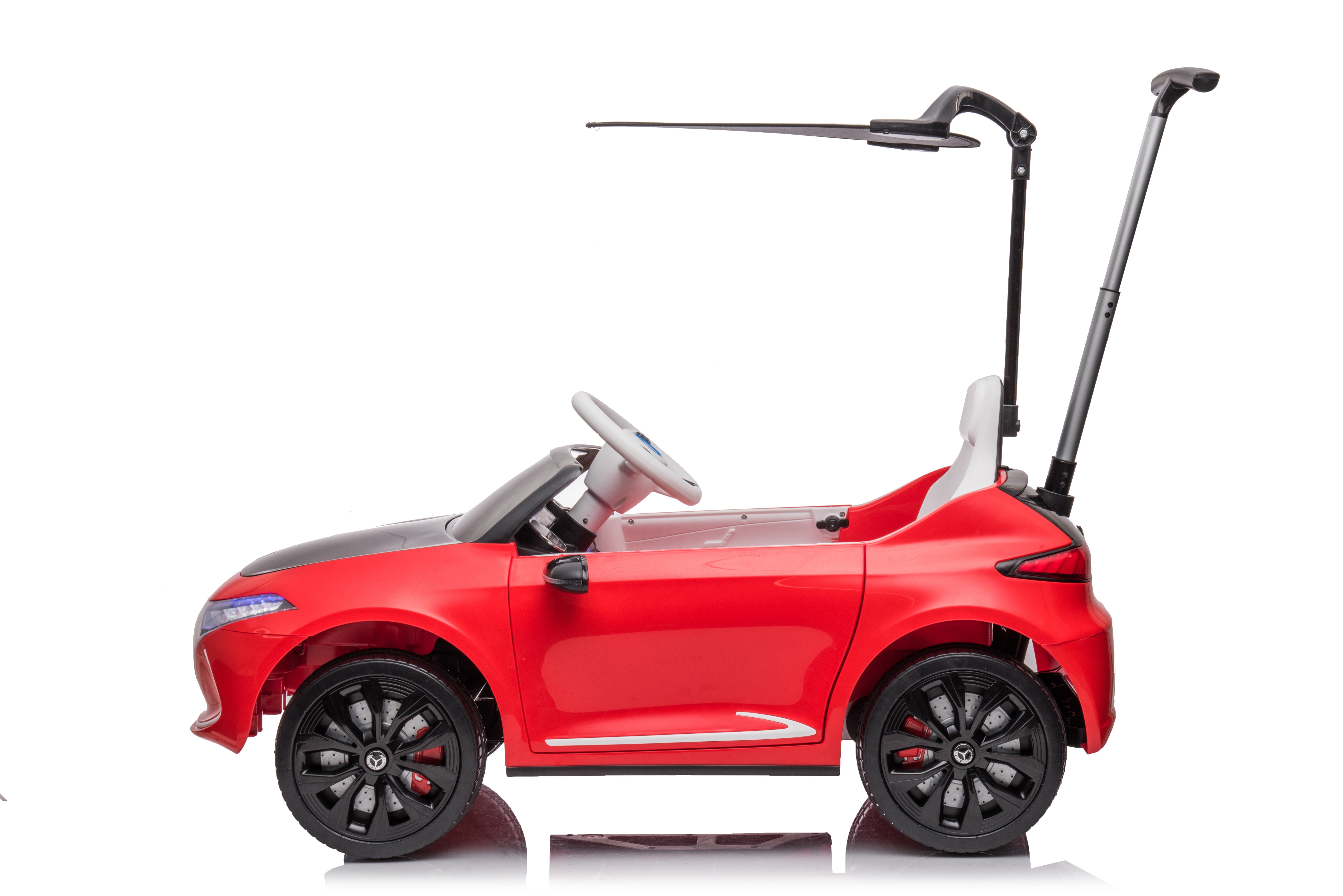 12V Electric Ride On Car for Kids with Push Rod and Remote Control Made of PP Plastic