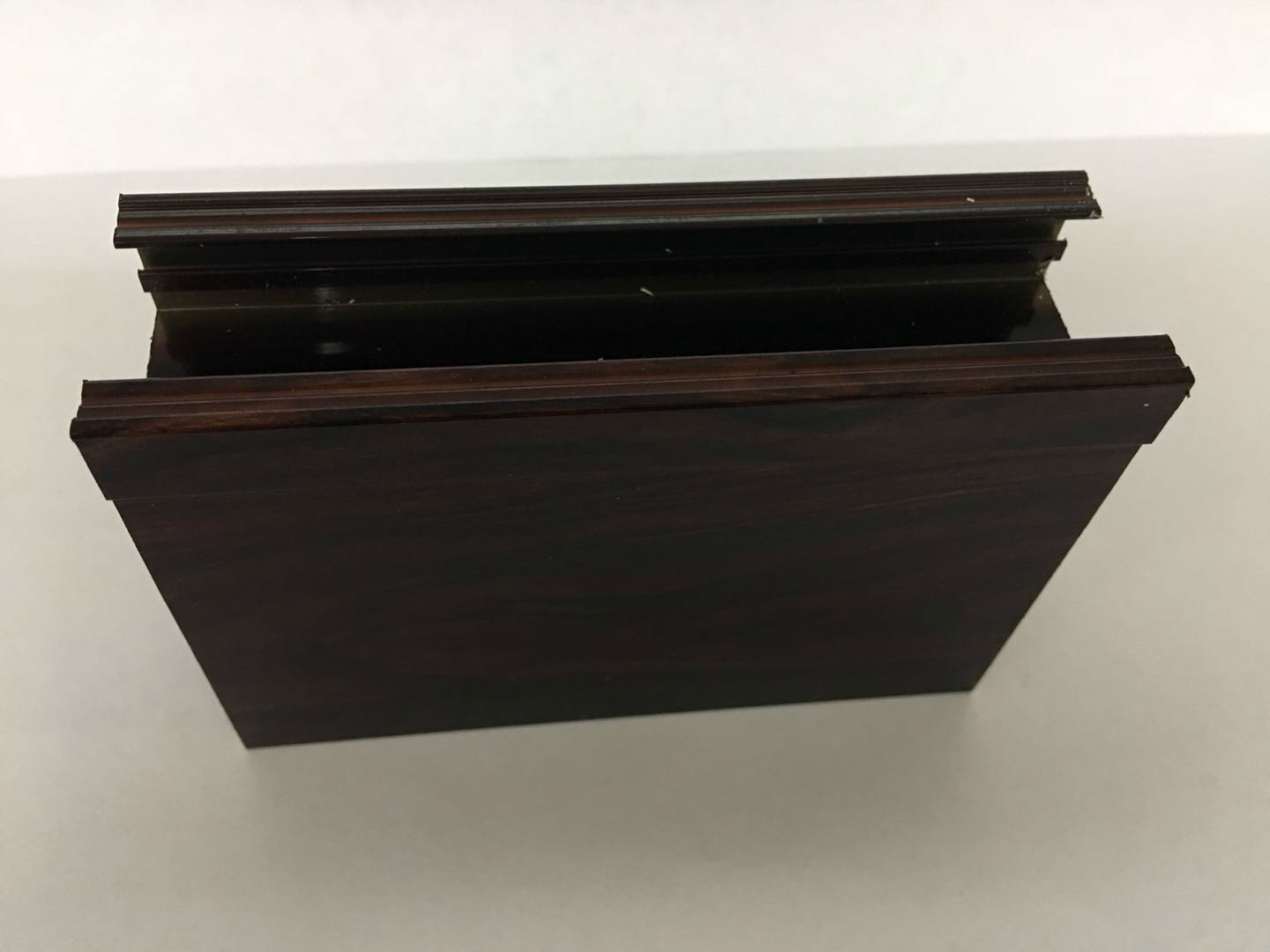 Black Brown Wood Finish Aluminium Profiles Highly Wear - Resistance