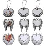 Sublimation blank hand heart shape ornament car pendant