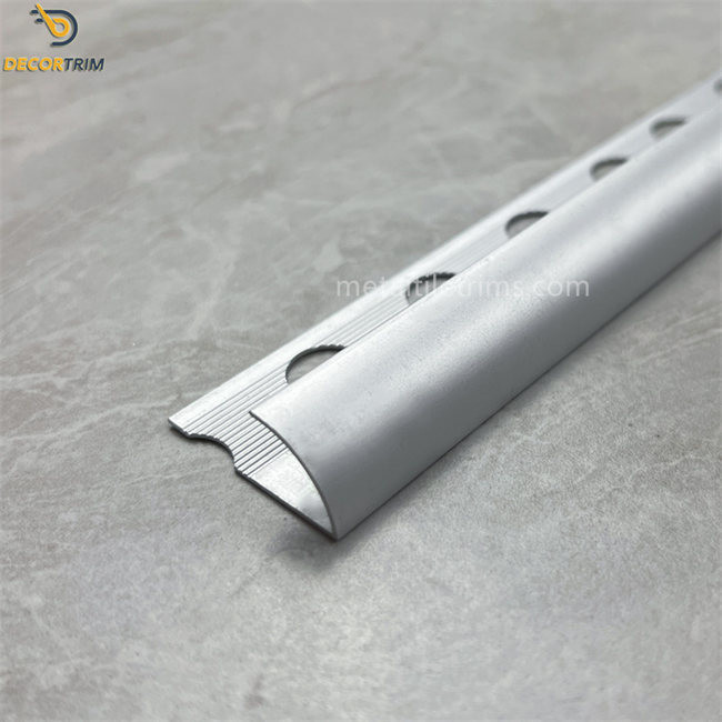 L Shaped Aluminum Tile Trim Strips Quarter Round Trim Silver Colored