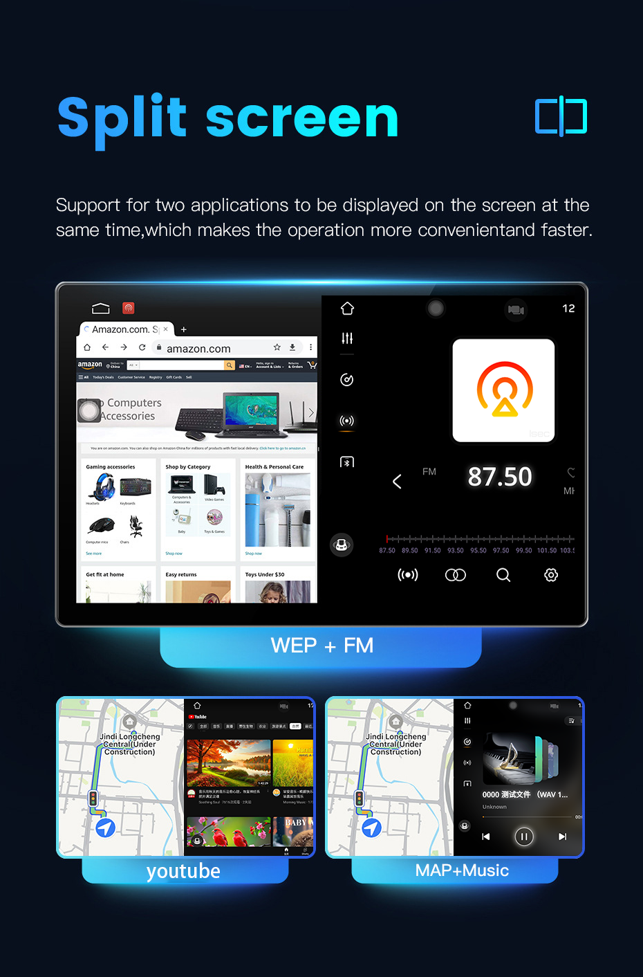 Universal Car Radio Android13 Car Player with 11.5inch QELD Screen and 8 Core TS10 Radio
