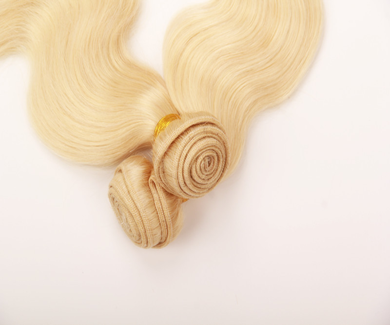 Double Weft No Shed Can Be Permed Aligned Cuticles Body Wave brazilian remy hair blonde