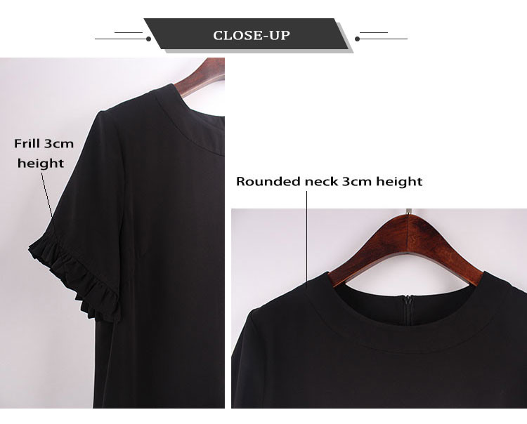 Round Neck Polyester moss Short Sleeve Women Blouse