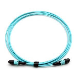 Quality Female To Female MPO Trunk Cable Assembly 12 Fibers OM3 OFNR Aqua Jacket wholesale