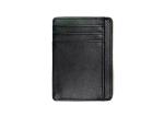 Rectangle Leather 97mm Black Credit Card Organizer Wallet Custom Logo Card