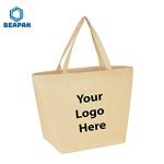 Cotton Webbed Handles Natural Jute Eco Burlap Tote Bag