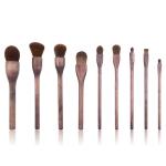9pcs Luxury Makeup Brush Kit , Log Wooden Handle Personalized Eye Powder Brushes