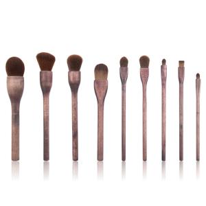 Quality 9pcs Luxury Makeup Brush Kit , Log Wooden Handle Personalized Eye Powder Brushes wholesale