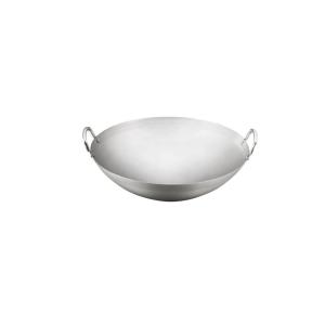 Quality 43*12cm Commercial Kitchenware Cookware Non Stick Carbon Steel Double Ear Wok Burner For Restaurants Or Ho wholesale