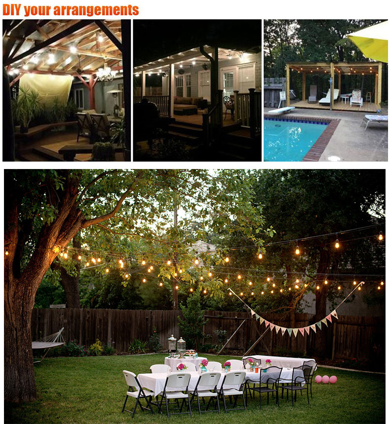 Hot Sale 25Feet G40 string light Multicolor LED Globe String Light Patio Wedding string lights