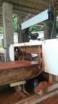 Automaic portable sawmill wood cutting band saw machine with auto feeding