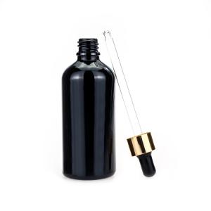 Quality Black Glass Dropper 100ml Pipette Bottle Customized Cosmetic Bottle wholesale