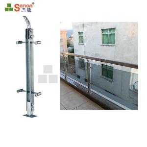 Quality SS304 Stainless Steel Balcony Posts Railing Pillar Satin Finished Diameter 42.4mm wholesale