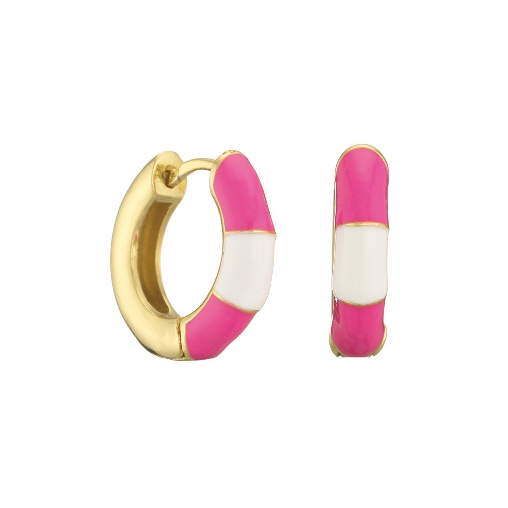 Micro Dripping Oil Earring OEM Diy Zircon Stone Gold Earrings