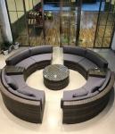 Patio round wicker sectional outdoor furniture PE rattan garden sofa sets